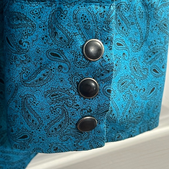 Ely Cattleman Turquoise Pearl Black Snaps Long Sleeve Dress Shirt Men’s XL - Picture 2 of 5